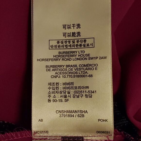 Burberry London Silk Deep Pink Sheath Dress Pleated Top Size 8 Designer Cocktail - Picture 9 of 14